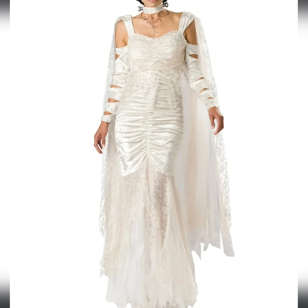 Fun Costumes Bride of Frankenstein Costum, Size Small With Choker - Picture 5 of 8